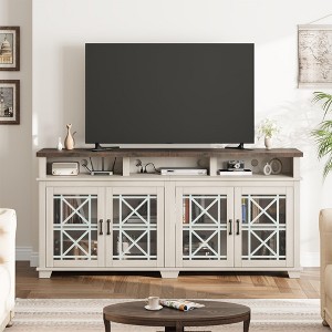 GustoWave 70.9" Farmhouse TV Stand, Entertainment Center with Glass Door & LED Lights for Living Room, Bedroom - 1 of 4