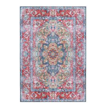 Rustic Medallion Non-Slip Machine Washable Indoor Area Rug or Runner by Blue Nile Mills