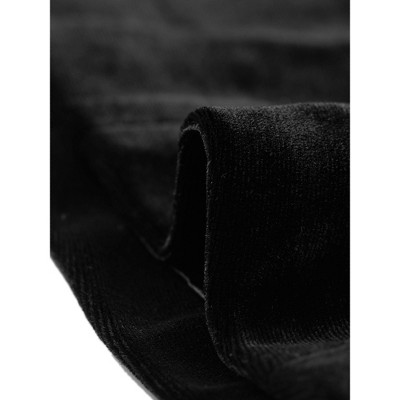 Allegra K Women's Long Sleeve Office Collarless 1 Button Velvet Blazer Black Small — фото 5