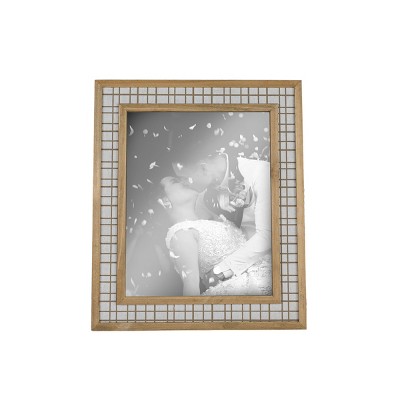 4X6 Inch Woven Reed Picture Frame with White MDF & Glass by Foreside Home &  Garden