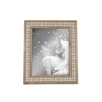 8X10 Inch Tan Plaid Fabric Picture Frame with MDF, Wood & Glass by Foreside Home & Garden