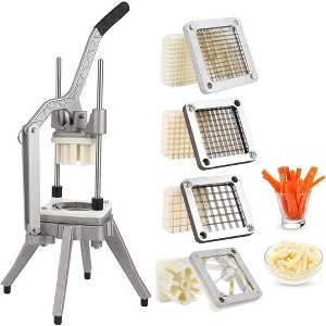 Commercial Vegetable Chopper Stainless Steel French Fry Cutter With 4 Type Blades - 1 of 4