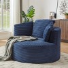Large Corduroy Bean Bag Chair for Adults, Round Armchair with Cushioned Backrest, Soft Lounge Seating for Living Room, Apartment – Cuddlewood - 2 of 4