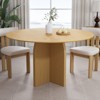 PexFix 52" x 52" Solid Wood Round Dining Table with Natural Finish and Elegant Arched Legs for Modern Dining Rooms & Kitchens - 4 of 4