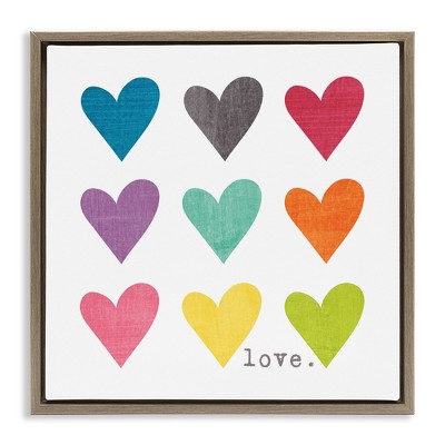 Stupell Industries Alternating Patterned Hearts, 25" x 25"