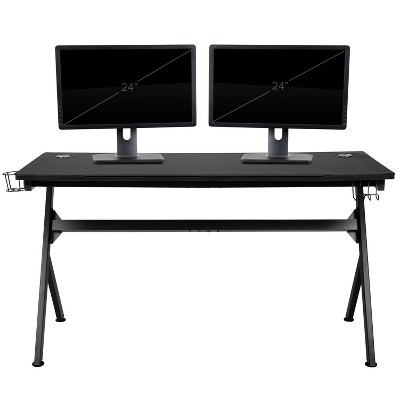 Red Ergonomic Gaming Desk and Reclining Chair Set with Footrest