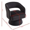 GDFStudio Prudence Modern 30" Velvet Upholstered Swivel Barrel Chair - 3 of 4