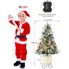 3FT Pre-Lit Fiber Optic Artificial Christmas Tree with 78 Warm White LED Lights, 8 Mode Timer, White Cement Base with Red Berries - 3 of 4
