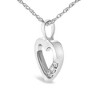 Haus of Brilliance Silver Lab Grown Diamond 1/4 Cttw Three Stone Heart Pendant Necklace - 3 of 4