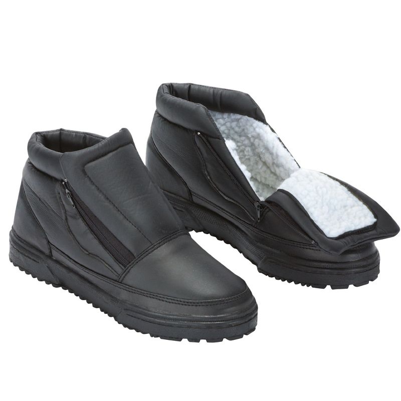 Collections Etc Water Resistant Fleece Insulated Snow Boots with Flip-Out Ice Grippers and Skid-Resistant Soles, 2 of 6