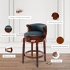 NicBex Seat Height 29.5 Inch Swivel Bar Stools,Cow top Leather Wooden Counter Height Bar Chair with Backs for Home Kitchen Counter,Blue - 4 of 4