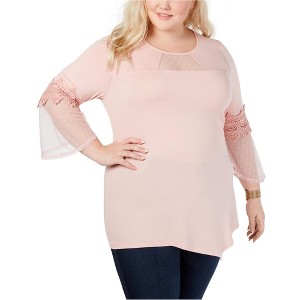 NY Collection Womens Mesh Dot Pullover Blouse - 1 of 1