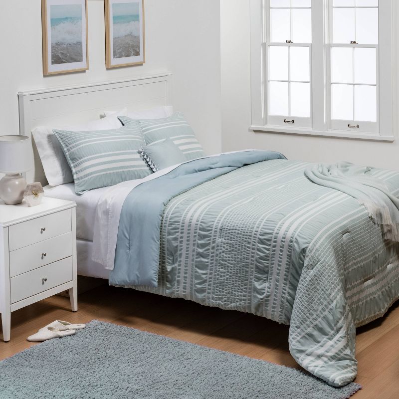 5pc Seersucker Stripe Comforter Set - Threshold™, 3 of 12