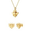 GILDED Lab Grown Diamond Accent Bee Earring and Pendant Set in 14KT Yellow Gold Plating Over Sterling Silver, 18" Cable Chain - 2 of 4