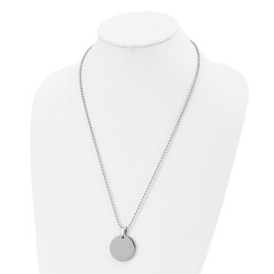 Chisel Stainless Steel Brushed and Reversible Round 4mm Dog Tag on a 24" Ball Chain Necklace - 1 of 4