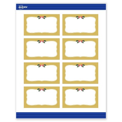 Avery Business Cards, 2" x 3.5", Gold-Metallic Berries, Matte, 80ct