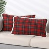 Unique Bargains Home Office Restaurant Double-Sided Plaid Decorative Pillow Covers 2 Packs - 2 of 4