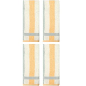 REGALWOVEN Striped Absorbent Soft Cotton Hand Towels for Bathroom 4 Pack - 1 of 4