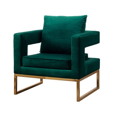 NicBex Polyester Accent Chair,Upholstered Living Room Chairs with Cut-Out Arms and Mid-Height Backrest,Modern Armchair,Accent Chairs for Living Room