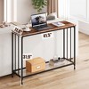 Console Table, Sofa Tables Narrow Entryway Table with Glass Shelf and Metal Frame, 41.5" Behind Couch Table - 2 of 4