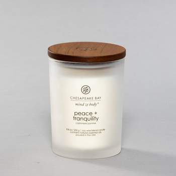 Frosted Glass Peace + Tranquility Lidded Jar Candle White - Mind & Body by Chesapeake Bay Candle