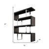 HomeRoots 67" Black And Silver Metal and Wood Three Tier Etagere Bookcase - 3 of 4