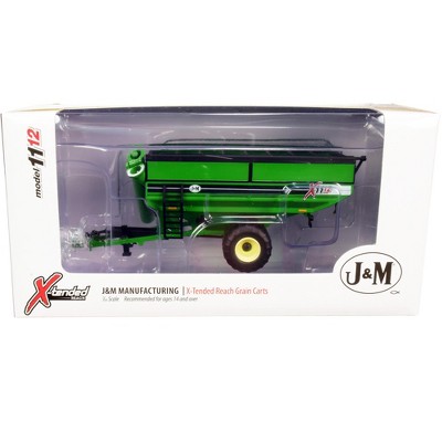 J&M 1112 X-Tended Reach Grain Cart Single Wheels Green 1/64 Diecast Model by SpecCast
