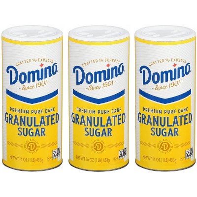 Domino® Granulated Sugar, 16 oz Domino® Sugar Canisters (Pack of 3)