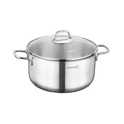 Elitra Stainless Steel Casserole Pot 3 Quart, Silver 