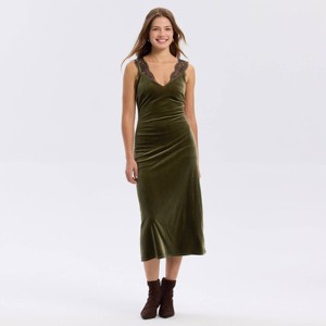 Women's Velvet Midi Slip Dress - A New Day™ - 1 of 3