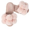 Memoi Women's Luxe Pom-Pom Memory Foam Plush Slippers - 3 of 4