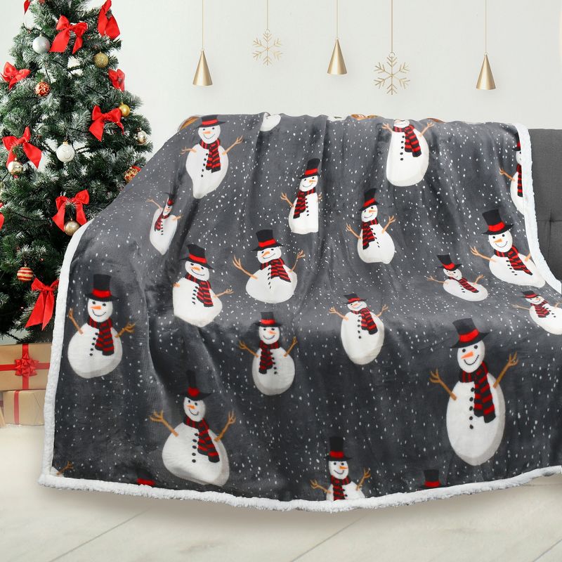 Catalonia Snowman Blanket, Holiday Theme Fleece Throw, Blanket for Couch and Bed, Christmas Blanket | Super Soft, Comfy, Cozy | 50x60 inches, 1 of 7