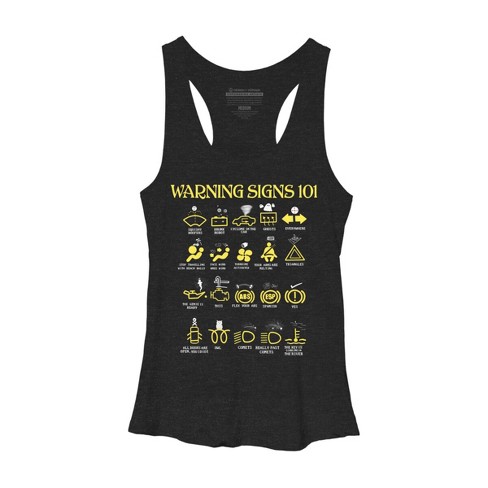 Women's Design By Humans Car Warning Signs 101 By ZeusSE Racerback Tank Top - image 1 of 2