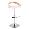 LumiSource Set of 2 Grotto Adjustable Swivel Barstools Chrome Metal/Zebra/White - 2 of 4