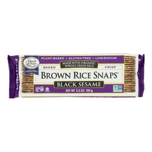 Edward and Sons - Brown Rice Snaps - Black Sesame - Case of 12 - 3.5 oz - 1 of 3