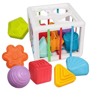 Etokfoks Shape Sorter Toy 10pcs Montessori Sensory Blocks Fine Motor Skills Learning Toy for Toddlers Ages 18 Months Up - 1 of 4