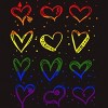 Adult Design By Humans Rainbow Pride Hearts By Classmates T-Shirt - 2 of 2
