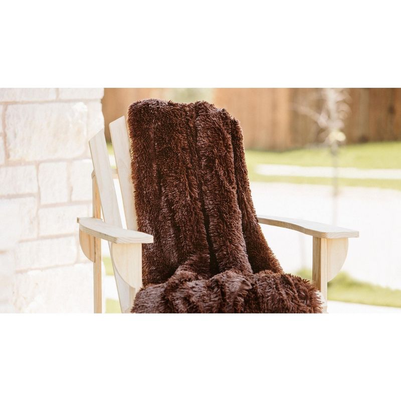 Chanasya Solid Faux Long Fur Fuzzy Throw Blanket, 3 of 9