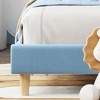 Coolmee Twin/Twin XL Bed Frame, Velvet Upholstered Platform Bed Frame with Height Adjustable Headboard for Boys and Girls, Wood Slat Support - 4 of 4
