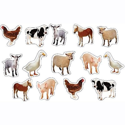 CARSON-DELLOSA Farm Animals: Photographic Shape Stickers 168013