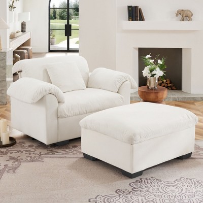 NicBex Couches for Living Room Modern  Accent Chair Couch Velvet Fabric Upholstered Single Sofa With Fluffy Pillows and Storage Function