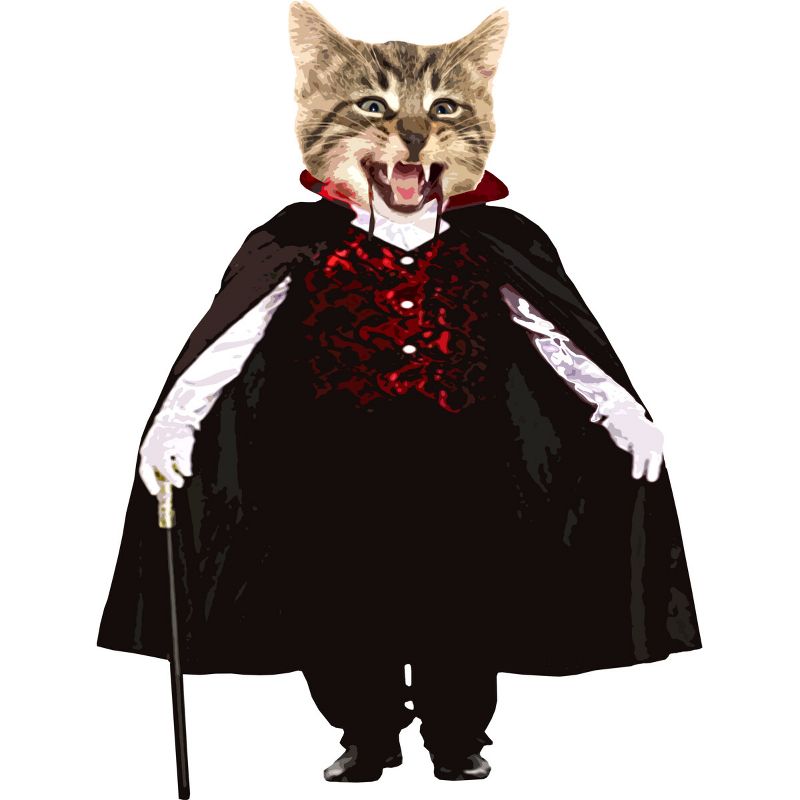 Boy's Design By Humans Catcula Cat Kitten Dracula Cute Funny Halloween t shirt By JOHANNESART T-Shirt, 2 of 4