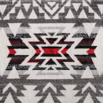 Clyde Hill Stripe Grey 50"x60" Reversible Plush Sherpa Throw