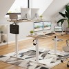 GlasFlength Desks Standing Desk Adjustable Height Sit Stand Desk with Splice Board Headphone Hooks for Home Office, Beige, 48.43"*24"*45" - 3 of 4