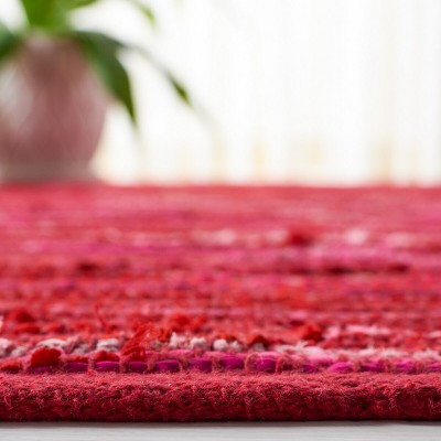 Red and Multi Flat Woven Wool Cotton Stripe Runner Rug 2'3" x 7'