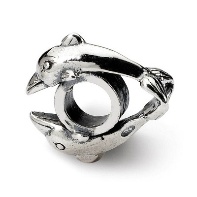 Black Bow Jewelry Sterling Silver Dolphins Bead Charm