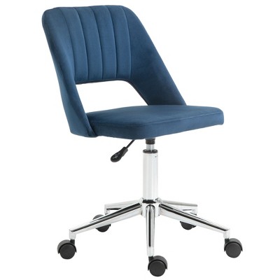 NicBex Adjustable Height Velvet Swivel Home Office Chair with Hollow Back Design for Work Study Vanity