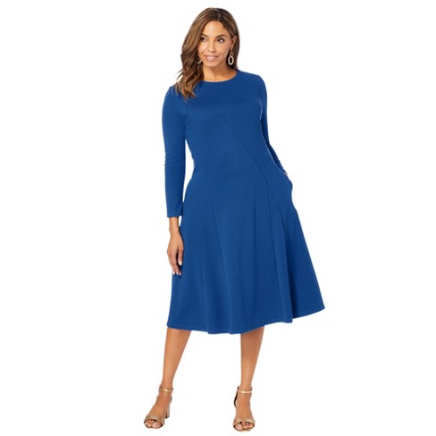 Jessica London Women's Plus Size Long Sleeve Ponte Dress - 14 W