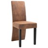 vidaXL Dining Chairs 4 pcs Brown Faux Suede Leather - 3 of 4