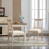 Set of 2 Antique Linen Upholstered Dining Chairs with Wooden Slatted Back and Solid Legs, Classic Accent Chairs for Dining Room or Kitchen-Koiai - 3 of 4
